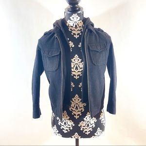 Black Rivet Boy’s Hooded Coat